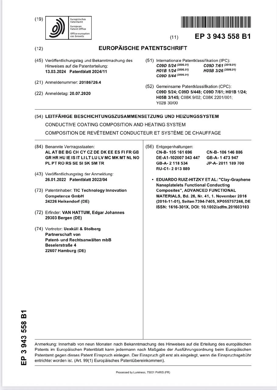 European Patent EP 3 943 558 B1